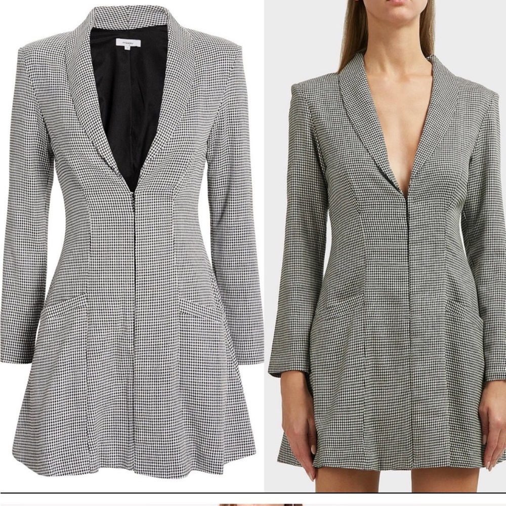 Miaou Checked Blazer Dress small herringbone NWT